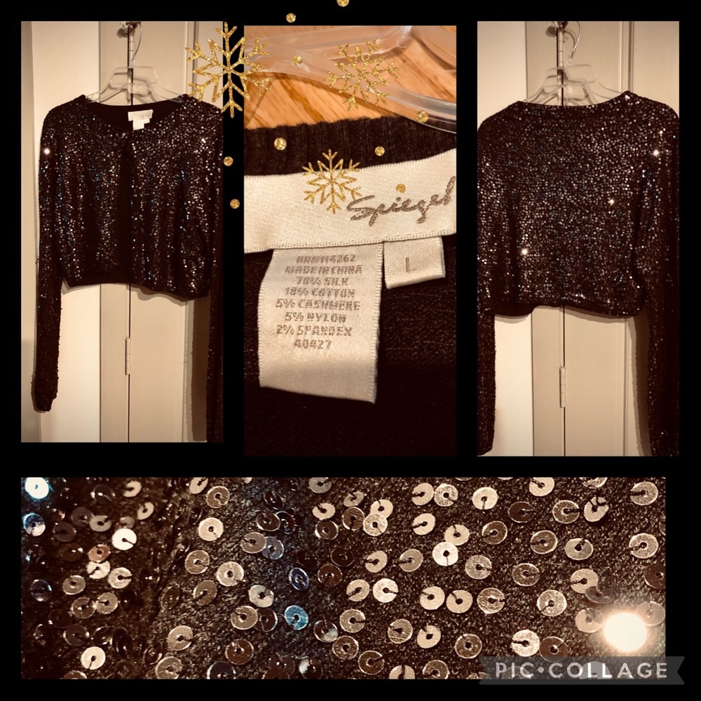 NWOT, never worn black sequin top. Just gorgeous!